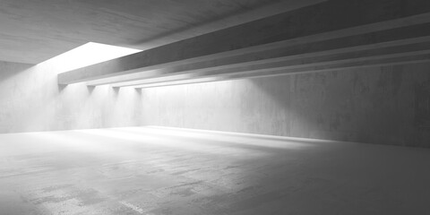 Abstract empty concrete interior. Minimalistic dark room design template
