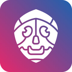 African Mask Icon Style