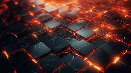 Generative AI Digital mosaic patterns constructing a dynamic and futuristic abstract background.