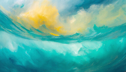 Turquoise Waters Golden Sky and cloud