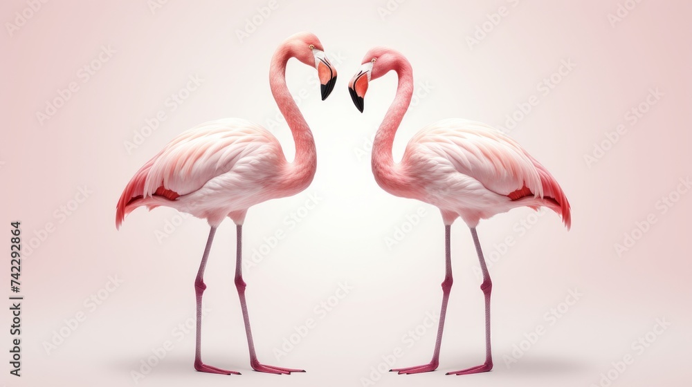 Poster generative ai elegant flamingos standing gracefully.