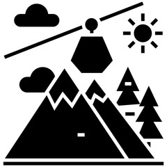 Chairlift solid icon vector 