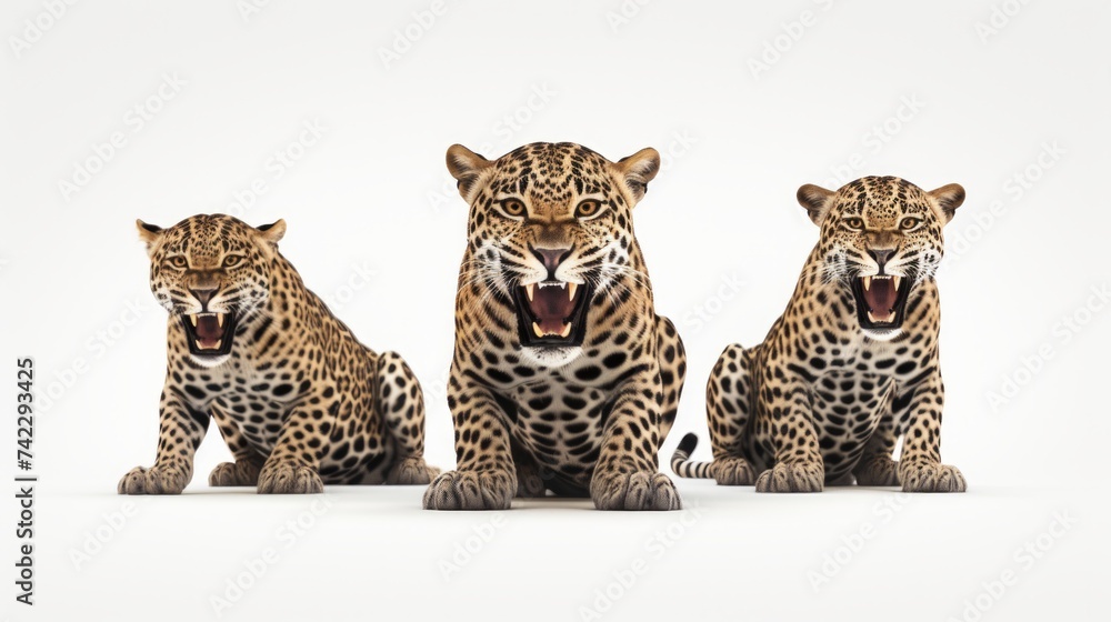 Poster Generative AI Enigmatic jaguars in different stances.