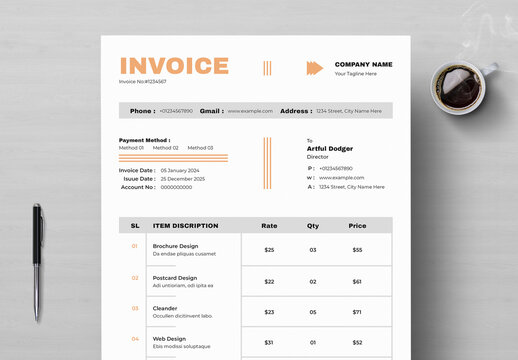 Business Invoice Template Layout