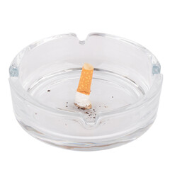 ashtray cigarette tobacco smoke isolated on white background