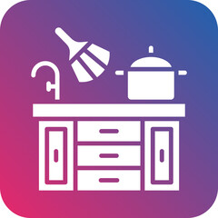 Kitchen Cleaning Icon Style