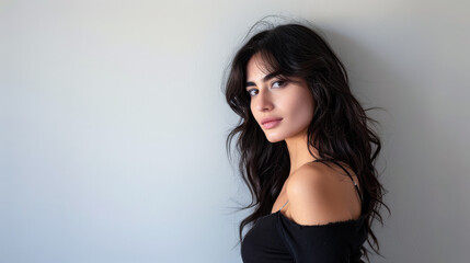 Fototapeta premium Beauty portrait of a young Armenian woman with copy space for text