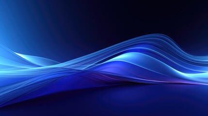 Obraz premium Blue abstract gradient wave wallpaper free space made by aiartificial intelligence