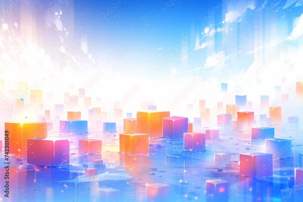 Poster abstract gradient wavy curve background, abstract graphic poster ppt background