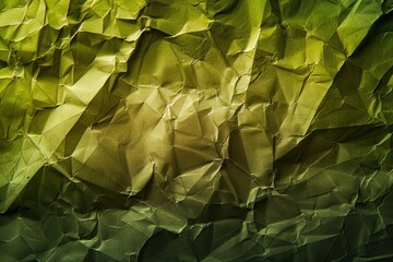 Fototapeta na wymiar Green and Yellow Background With Crumpled Paper. Generative AI