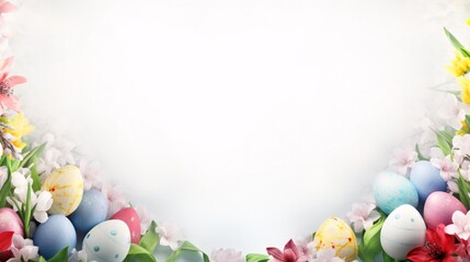 The Easter eggs create a beautiful frame. Gorgeous design enhances the celebration.