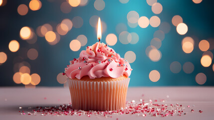 Celebration cupcakes with fireworks, perfect for birthday or party theme designs and promotions