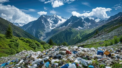 Mountain Beauty Marred by Expansive Garbage Dump Site.