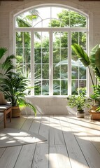 Room Filled With Plants Next to Window