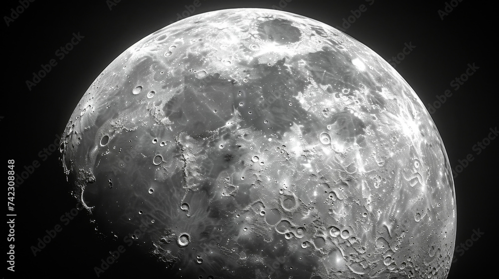 Poster the full moons texture resembles a smooth polished pearl with subtle shades of white and gray adding