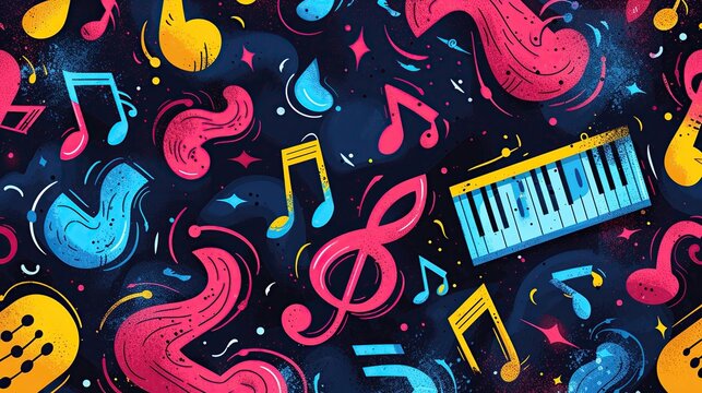 abstract background with music notes