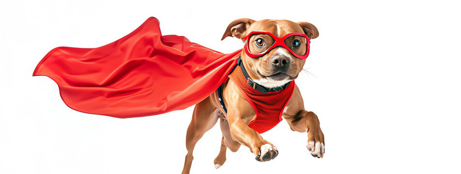 superdog on white background, AI generated