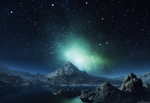 Galaxies and stars, galaxy image, night sky