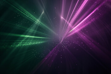 Naklejka premium Asymmetric purple and green light burst, an abstract ray of light, background overlay