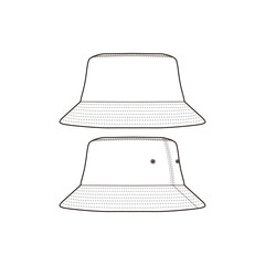 Bucket Hat Flat Sketch Vector Design Illustration