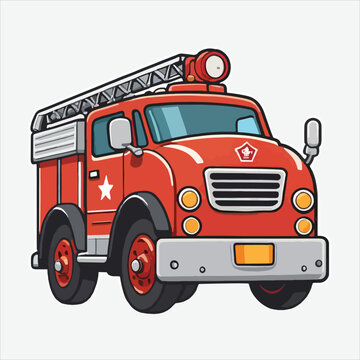 vector cute fire truck