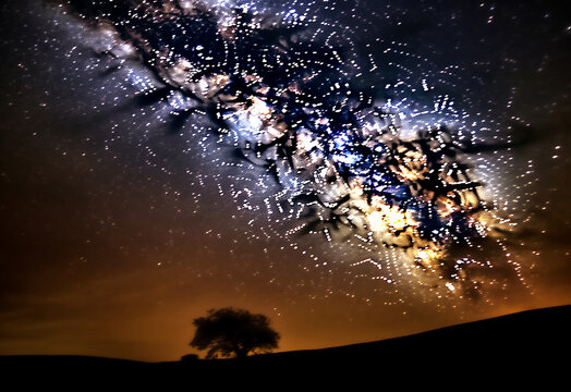 Galaxies and stars, galaxy image, night sky
