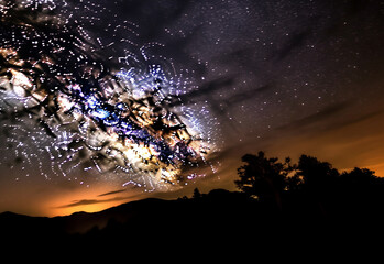 Galaxies and stars, galaxy image, night sky
