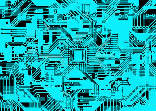 背景素材 電子回路　コンピューター　サイバーのイメージ