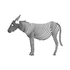 Fototapeta na wymiar Simple line art illustration of a donkey 3