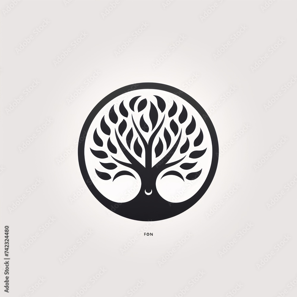 Poster generative ai flat tree icon