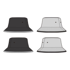 Bucket Hat Flat Sketch Vector Design Illustration