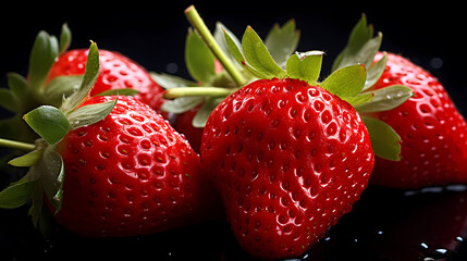 3d strawberry rendering, fresh ripe strawberries