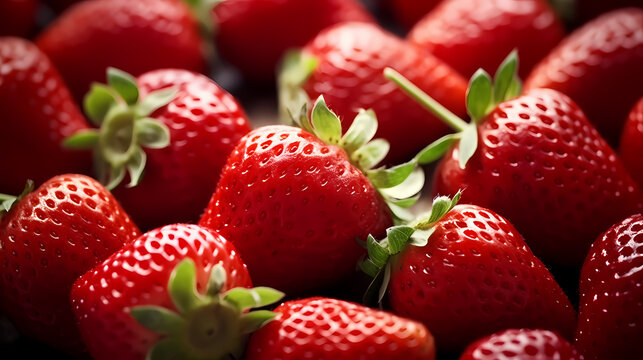 3d strawberry rendering, fresh ripe strawberries