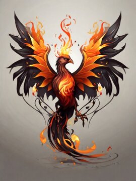 Flying phoenix simple tattoo design