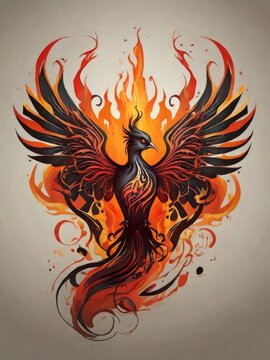 Flying phoenix simple tattoo design