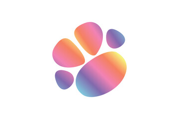 Paw Pastel Metallic Sticker Design