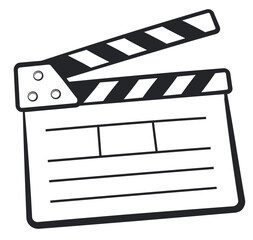cinema or movie clapperboard isolated