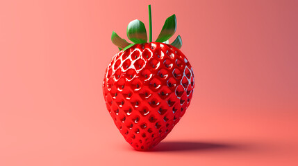 3d strawberry rendering, fresh ripe strawberries
