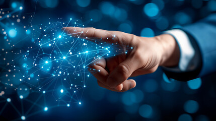 Hand touching The metaverse universe data science