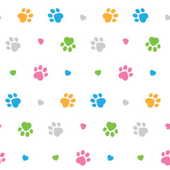 Cute cat, dog paw print. Black, white cutie cat paw black and white colors. Sticker, wall art, background, kids room decoration. Paw ,trail, pet, step, footprint