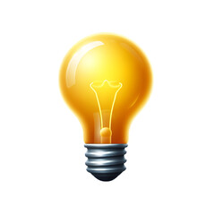 Light bulb icon 3d isolated on transparent background 