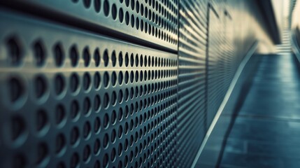 The angle focuses on the intricate details of the billboards highlighting the different textures and materials used to create these advertising spaces.