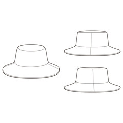 Safari Bucket Hat Flat Sketch Vector Design Illustration
