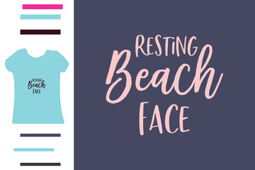 Resting beach face t shirt design 