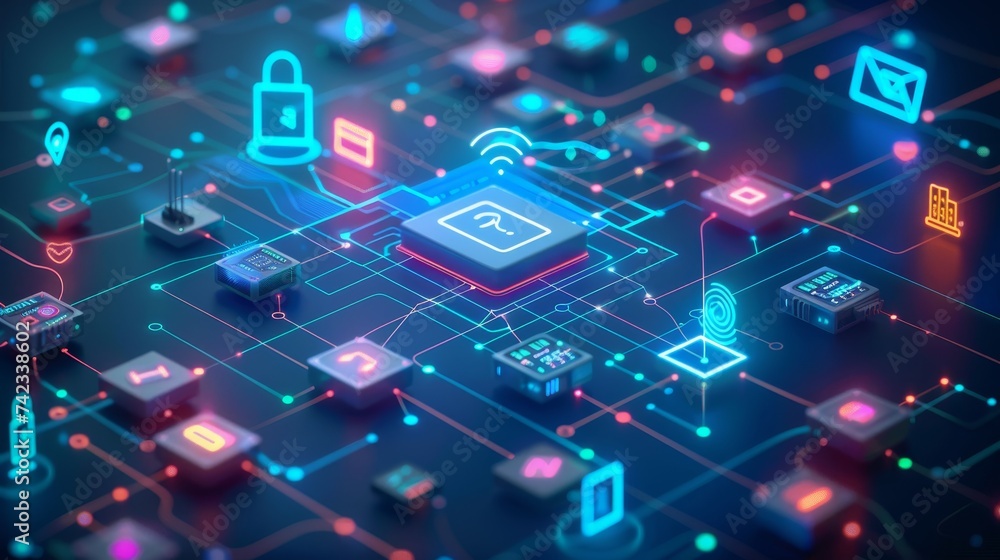 Poster delve into the role of blockchain in enhancing iot security, creating a tamper-proof ecosystem for d