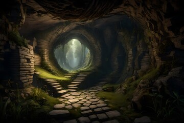 A concealed cave entrance, leading to an underground world of wonder.