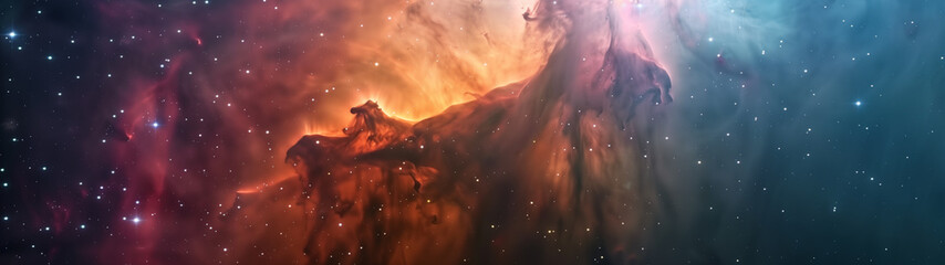 Galactic Brilliance: A Detailed Nebula Desktop Wallpaper - obrazy, fototapety, plakaty