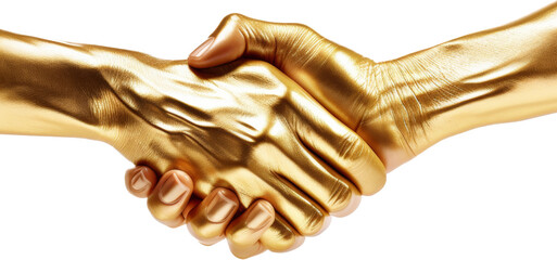 golden hand and human hand shaking or touching together,partner business concept isolated on white or transparent background,transparency,smiling, relaxation, ideas, imagination, creative, intelligenc
