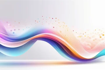 Foto op Aluminium Colorful sound waves, abstract white background, horizontal composition  © Thanh