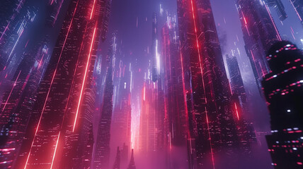 Navigate the neon currents of an abstract cityscape, where the pulse of energy gives life to...